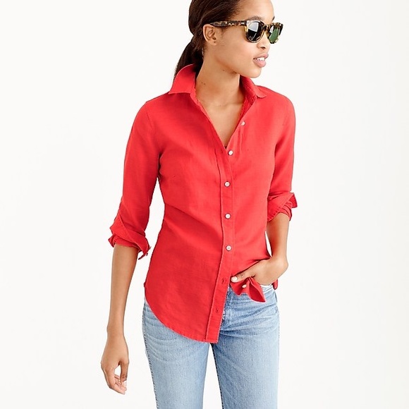 J. Crew Tops - NWOT J.Crew Cotton Linen Blend Button Down Shirt
